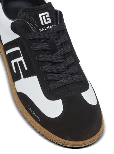 Balmain Swan Sneakers In Calfskin And Suede In Multi