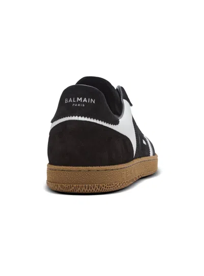 Balmain Swan Sneakers In Calfskin And Suede In Multi