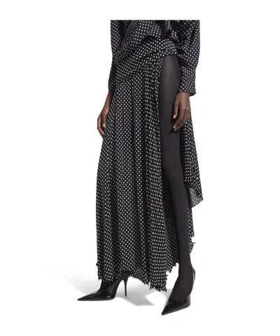 Balenciaga Women's Tucked-in Maxi Skirt In Black/ecru In Multi
