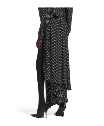 Balenciaga Women's Tucked-in Maxi Skirt In Black/ecru In Multi