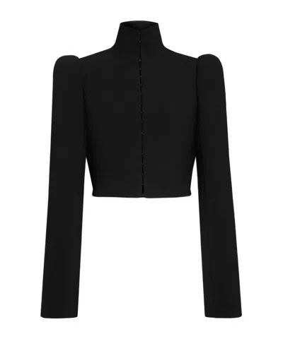 Alaïa High-neck Leather Jacket In Black