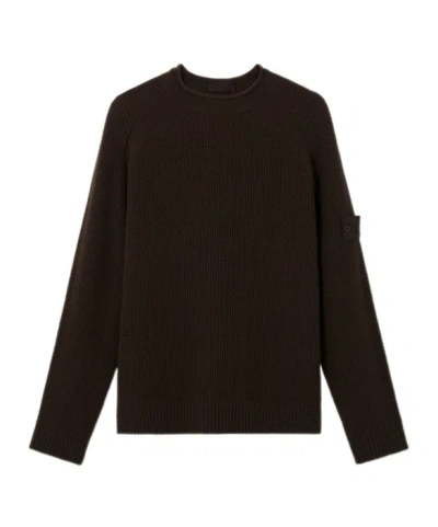 Stone Island Long-sleeved Sweater In Brown