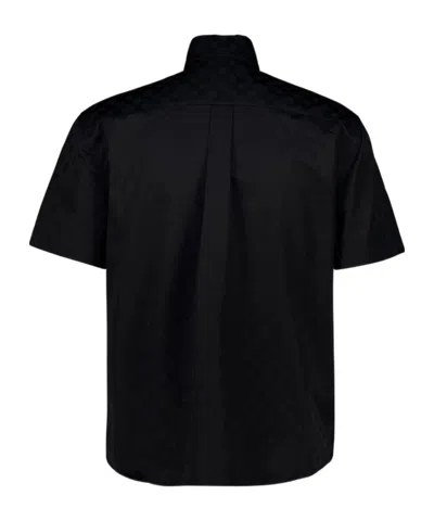 Casablanca Short Sleeve Poplin Shirt With Chest Pocket In Black