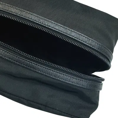 Prada Re-nylon And Saffiano Leather Travel Pouch Accessories In Black