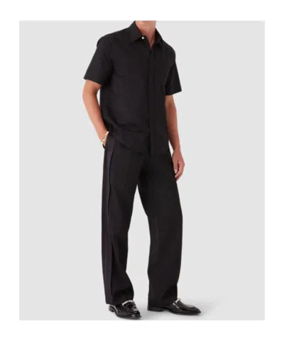 Casablanca Short Sleeve Poplin Shirt With Chest Pocket In Black