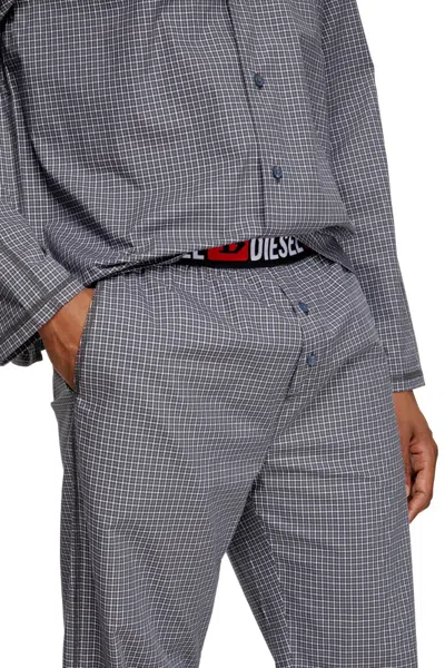 Diesel Paul Checked Pyjama Set In Gray