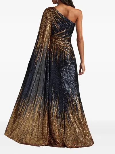 Tadashi Shoji Marseille Sequinned One-shoulder Dress In Black