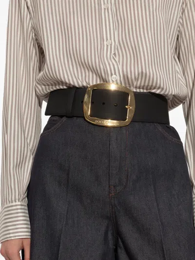 Dolce & Gabbana Large Buckle Strap Accessory In Brown