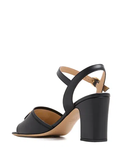 Valentino Garavani Vlogo 75 Embellished Leather Sandals In Black