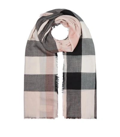 Burberry Lightweight Check Wool And Silk Scarf
