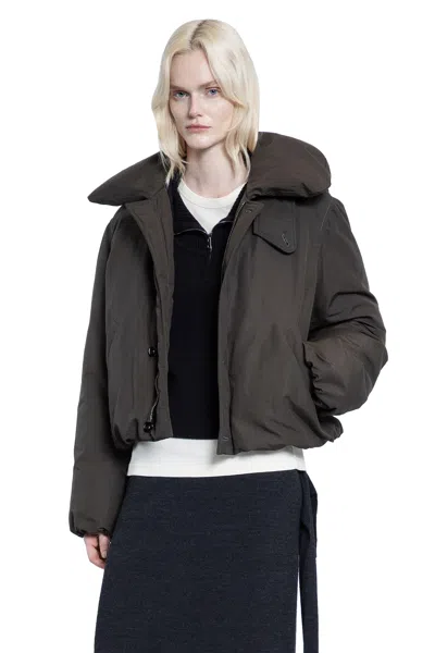Lemaire Women Brown Water-repellent Puffer Blouson In Brown