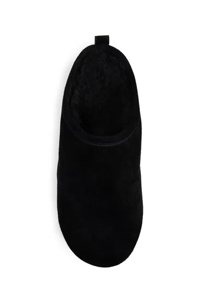 Balenciaga Suede Mules With Rounded Toe And Elevated Platform Sole In Black