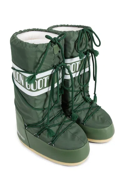 Moon Boot Icon Lace-up Padded Boots In Green