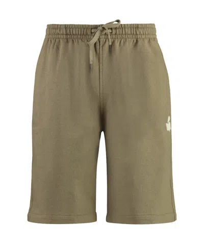 Isabel Marant Cotton Bermuda Shorts Elastic Waistband In Burgundy