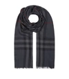 Burberry Giant Check Print Wool & Silk Scarf In Harrods