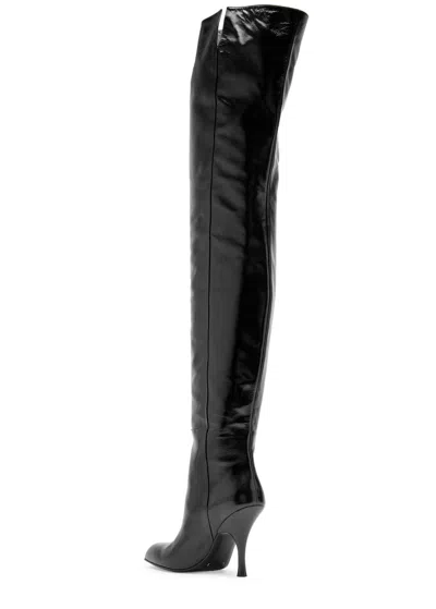 Khaite Colt 100 Glossed Leather Over-the-knee Boots In Black