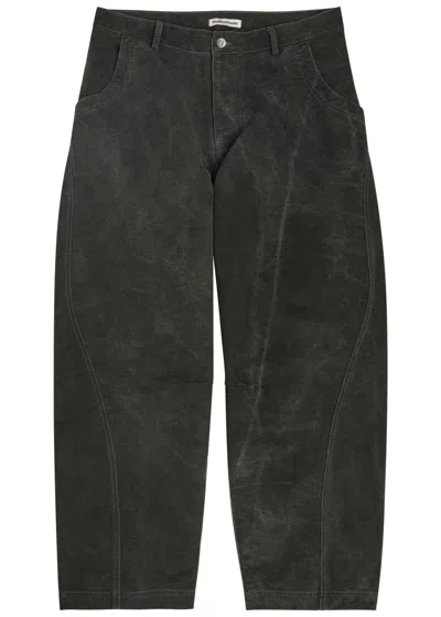 Ymc You Must Create Ymc Twisted Barrel-leg Jeans In Gray