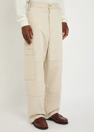 Jacquemus Cargo Trousers With Pockets And Loops In Neutral