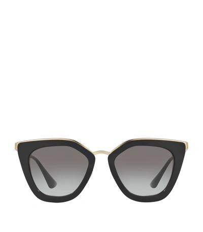 Prada Mirrored Cat Eye Sunglasses, 52mm In Black/silver Mirror