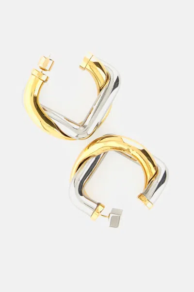 Jacquemus Metallic Earrings With Twisted Hoop Design In Brass Woman In Gold
