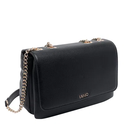 Liu •jo Adjustable Chain Strap Shoulder Bag In Black