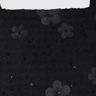 Twinset Boucl Short Dress With Embroidery In Black