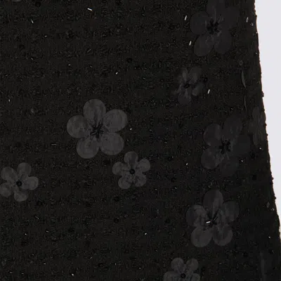 Twinset Boucl Short Dress With Embroidery In Black