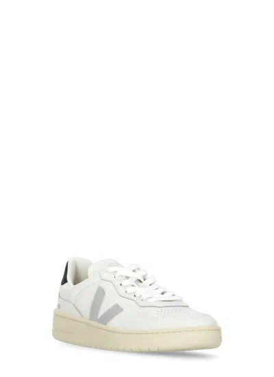 Veja V-90 Ot White Silver Black Sneakers In White