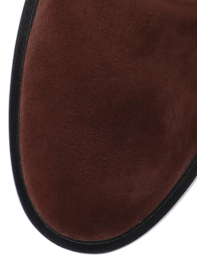 Stuart Weitzman Suede Knee-high Ankle Boots With Block Heel In Brown