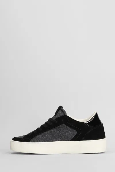 Date Hill Low Pop Sneakers In Black Suede And Fabric In Black