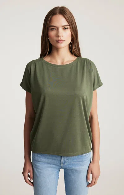 Mavi Luxe Touch Tencel™ Boat Neck T-shirt In Thyme In Green