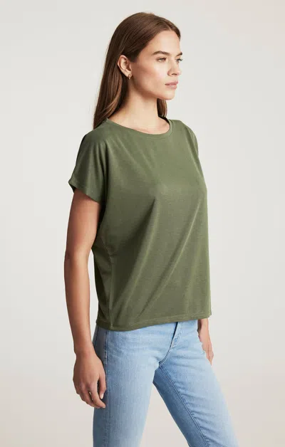 Mavi Luxe Touch Tencel™ Boat Neck T-shirt In Thyme In Green