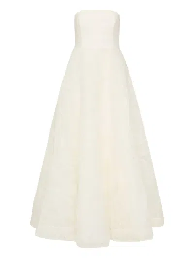 Rebecca Vallance Bridal Willow Ruffled Mesh Bustier Gown In White