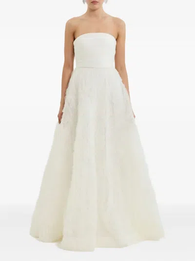 Rebecca Vallance Bridal Willow Ruffled Mesh Bustier Gown In White