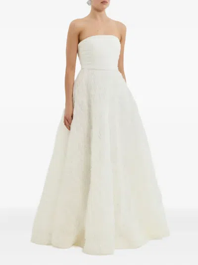 Rebecca Vallance Bridal Willow Ruffled Mesh Bustier Gown In White