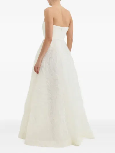Rebecca Vallance Bridal Willow Ruffled Mesh Bustier Gown In White
