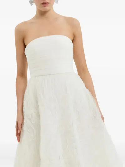 Rebecca Vallance Bridal Willow Ruffled Mesh Bustier Gown In White