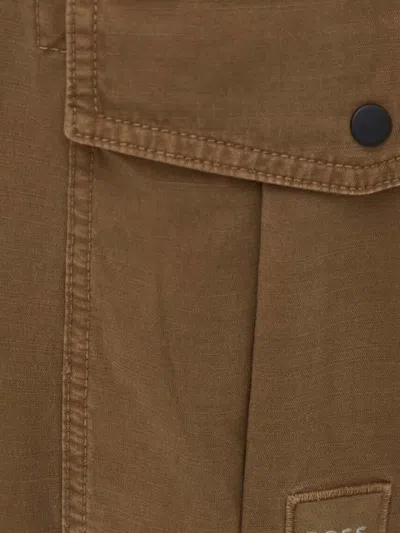 Hugo Boss Cargo Trousers In Brown