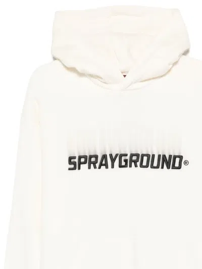 Sprayground Logo-embroidered Hoodie In White