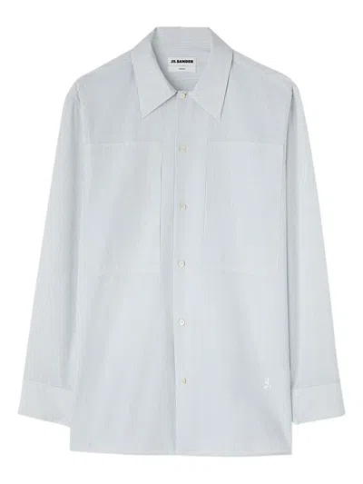Jil Sander Striped Shirt In Blue