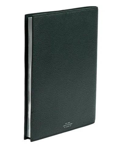 Smythson Leather Notebook Folder In Green