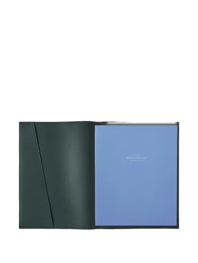 Smythson Leather Notebook Folder In Green