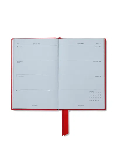 Smythson Grained Lambskin Chelsea Diary In Red