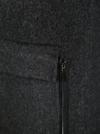 P.a.r.o.s.h Textured Wool Gilet With Flap Pockets In Gray