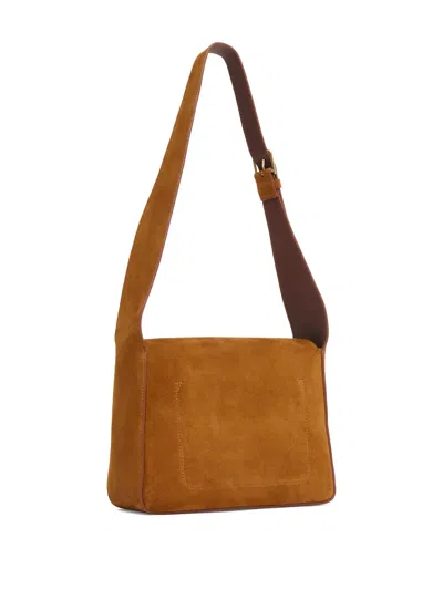 绒面皮翻盖单肩包