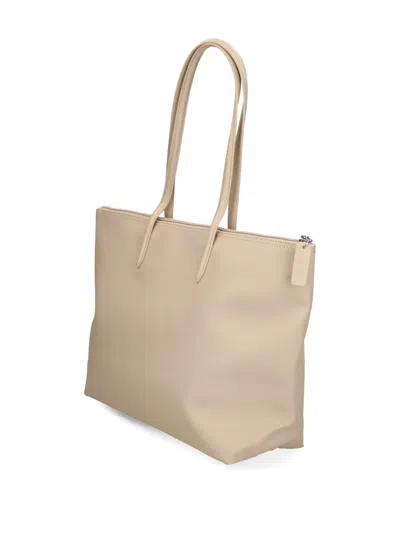 Lacoste Large L.12.12 Concept Tote Bag In Neutral