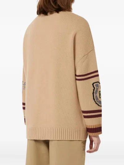 Weekend Max Mara Relaxed Fit Cardigan Made From Wool Yarn In Neutral