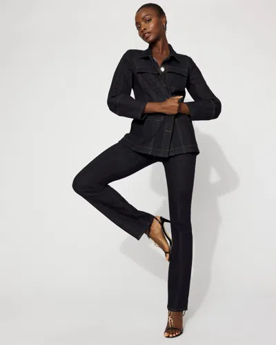 White House Black Market Balloon Sleeve Denim Jacket In Blue