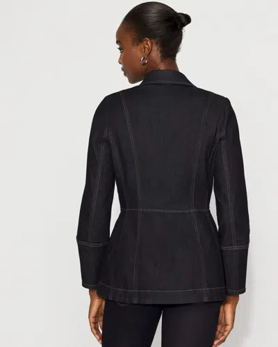 White House Black Market Balloon Sleeve Denim Jacket In Blue