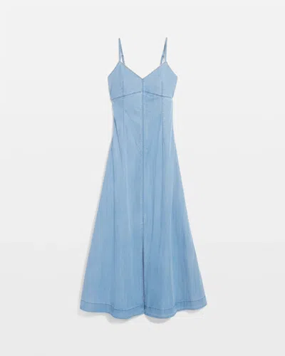 White House Black Market Petite Chain Detail Denim Maxi Dress In Blue